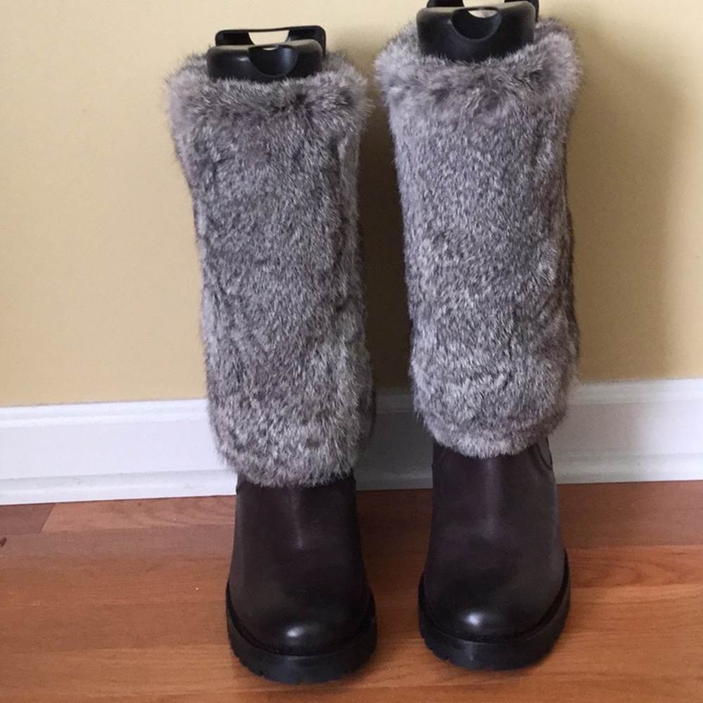 Frye Natalie Cuff Lug Fur Boots